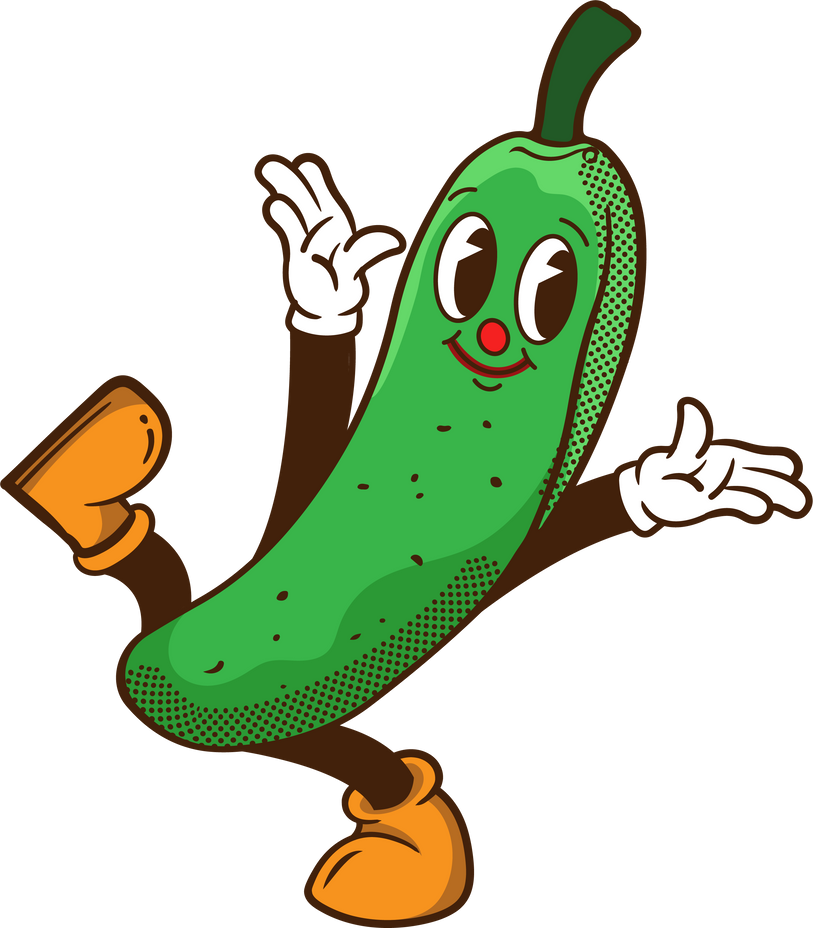 Happy Vegetable Cucumber Mascot